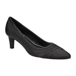 Easy Street Women's Nobel Pointed Toe Pumps - Black Satin - 6 N - NIB
